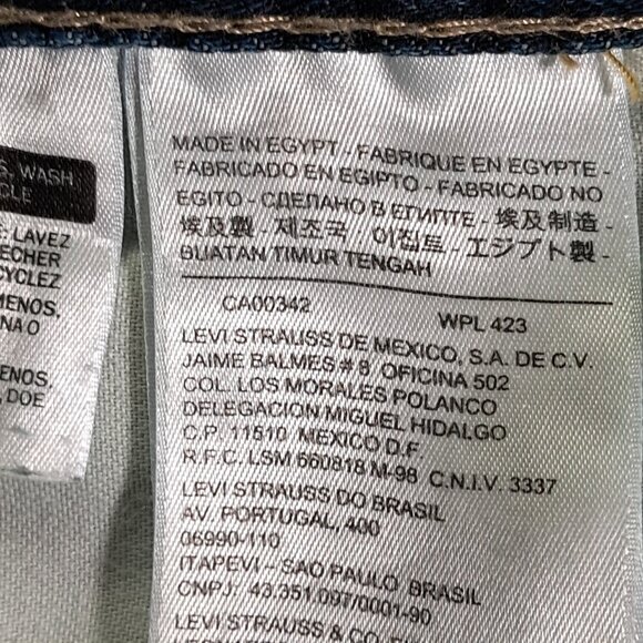 Levis 527 Jeans Mens 35x32, Tag 36x34 Boot Cut Whiskers Blue Denim Western - Picture 12 of 14